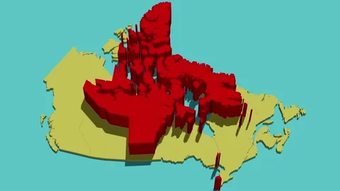 Animated Map of Nunavut (Canada) Stock Footage 233785325