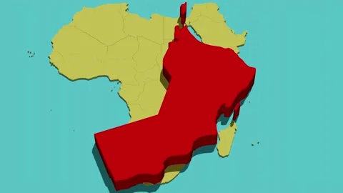 Animated Map of Oman (Africa)(عمان) Video stock 211610653