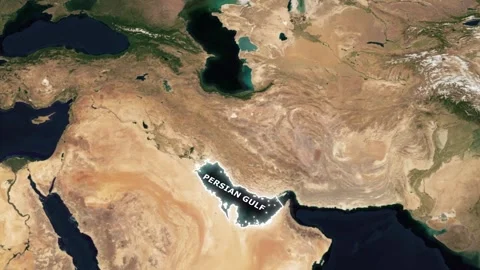 Animated Map of Persian Gulf  Middle East Coastal Countries Stock Footage 311966514