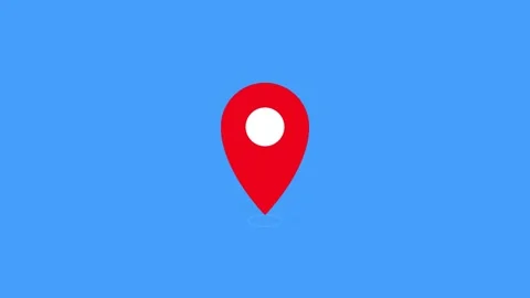 Animated map pin icon on blue background stock footage Stock Footage 345548840