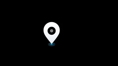 Animated map pin location marker icon with red callout line. 4K Stock Footage 340882957