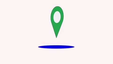 Animated map pin pointer on a GPS map tracker, showing a moving location si.. Stock Footage 309016395