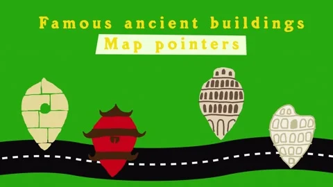 Animated map pointers in the form of wine. Stock Footage 258930295