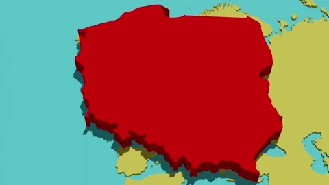 Animated Map of Poland Stock Footage 297490657