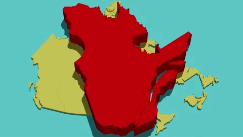 Animated Map of Quebec (Canada) Stock Footage 233785338