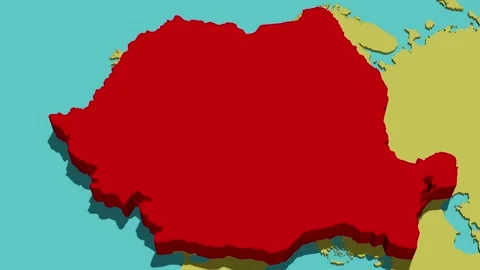 Animated Map of Romania Stock Footage 298478502