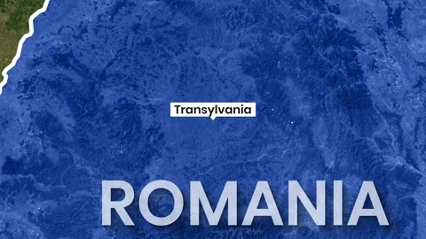 Animated map of Romania highlighting the Transylvania region motion graphic Vidéo 342103063