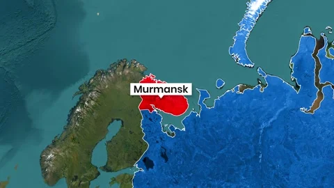 Animated Map of Russia Highlighting the Murmansk Region Stock Footage 340453500