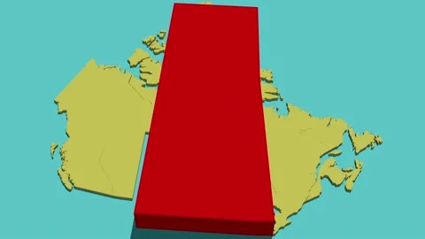 Animated Map of Saskatchewan (Canada) Stock Footage 233785337