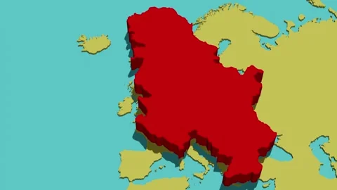 Animated Map of Serbia Stock Footage 300112952