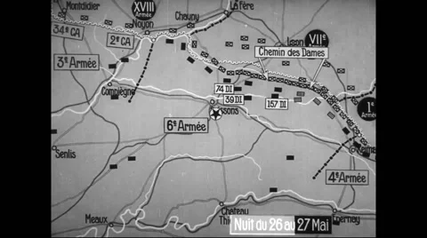 Animated map showing distribution of the German and allied armies Stock Footage