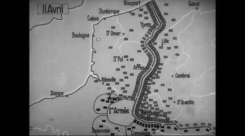 Animated map showing German offensive mo... | Stock Video | Pond5