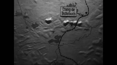 Animated map showing halting of German advance short of its goal at Calais Stock Footage
