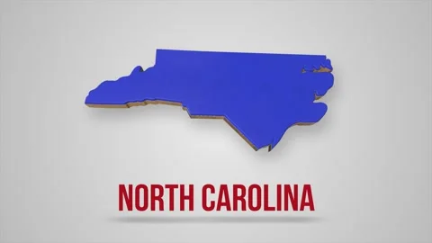Animated map showing the state of North Carolina from the United State of Stock Footage 246296842