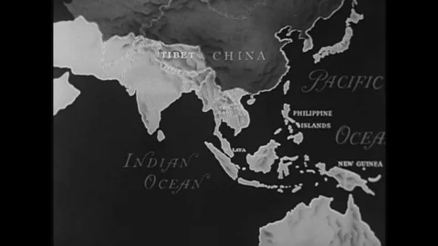 An animated map shows the Asiatic countries that have gained independence and Stock Footage 139699569