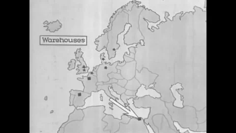 An animated map shows the General Motors Company in Asia: assembly plants, Stock Footage 109555039
