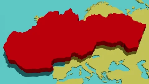 Animated Map of Slovakia Stock Footage 300351894