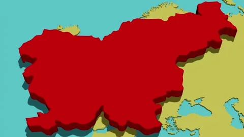 Animated Map of Slovenia Stock Footage 300622635