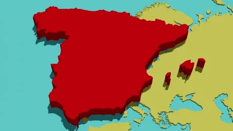 Animated Map of Spain Stock Footage 301323650