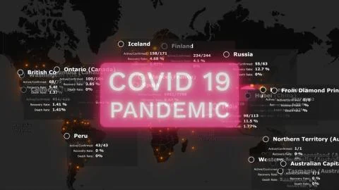 Animated map of spreading of the coronavirus COVID 19 pandemic from wuhan in Stockillustratie