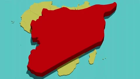 Animated Map of Syria (Africa)(سوريا) Stock Footage 211610853