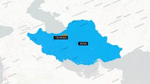 Animated Map of Tehran, Iran – Capital Region Visualization Stock Footage 312127052