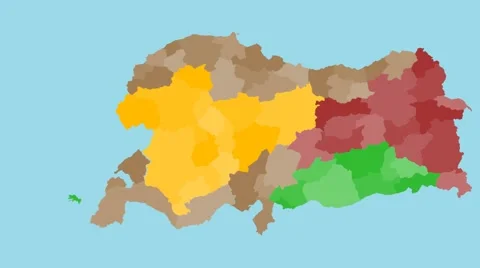 Animated map of turkey Stock Footage 43622073