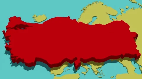 Animated Map of Turkey Stock Footage 301991334