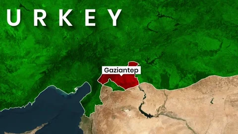 Animated Map of Turkey Highlighting the Gaziantep Province Region Stock Footage 340491991