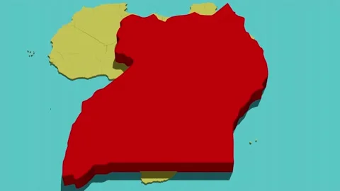 Animated Map of Uganda (Africa) Stock Footage 211610965