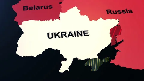 Animated map of Ukraine Vídeos de archivo 170740266