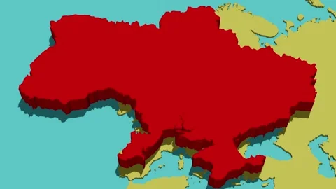 Animated Map of Ukraine Stock Footage 302362667