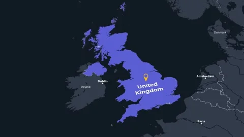 Animated map of the United Kingdom Stock-Footage 346714400