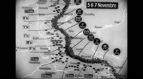 Animated map of war against Germany Stock Footage