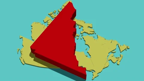 Animated Map of Yukon (Canada) Stock Footage 233785346