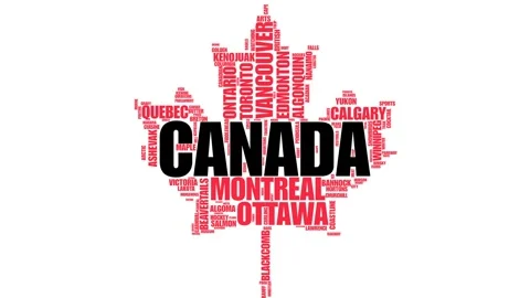 Animated Maple Leaf Canada Wordcloud Stock Footage 322125865