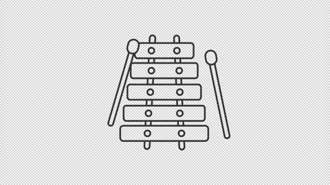 Animated marimba mallets icon Stock Footage 275879401