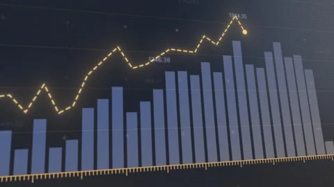 Animated market trends visualization, dynamic upward and downward movement  Stock Footage 281441829