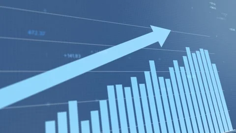 Animated market trends visualization, dynamic upward and downward charts, mot Vídeos de archivo 281441931