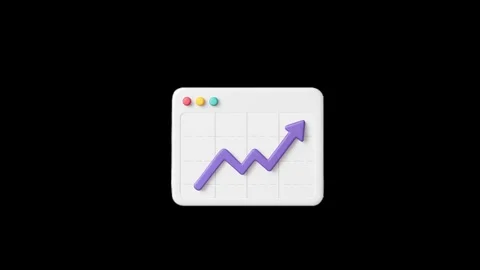 Animated Marketing Chart Growth Visualization. An animated chart rising in a Stock Footage 320417484