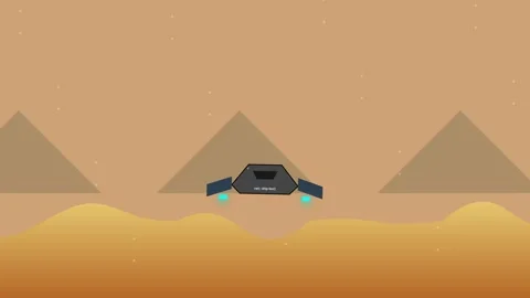 Animated Mars rover driving across desert landscape Stock Footage 345344662