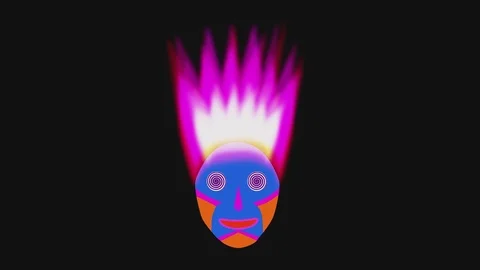 Animated mask with hypnosis. Violet blue abstraction. Stock Footage 108484411