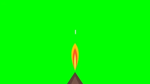 Animated match stick burning with fire flame isolated on green screen backg.. Stock Footage 332205005