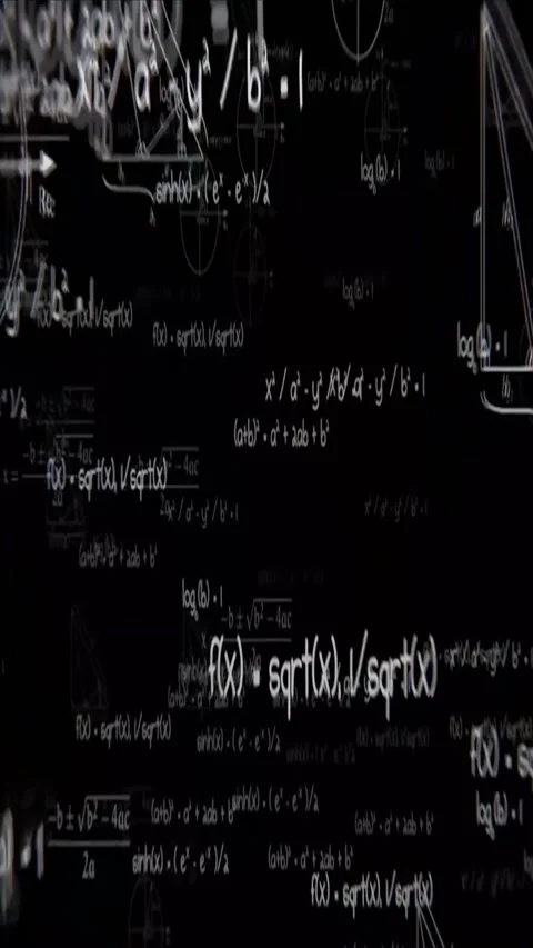 Animated math equations on blackboard. Cinematic educational background Stock Footage 339778324