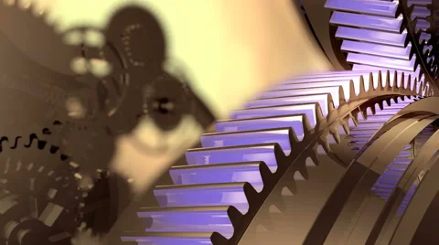 Animated mechanical gear dynamically move Stock Footage 49688050