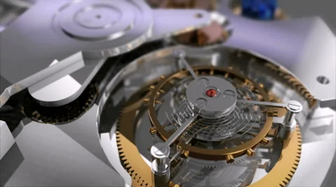 Animated mechanical quartz dynamically move Video stock 49681567