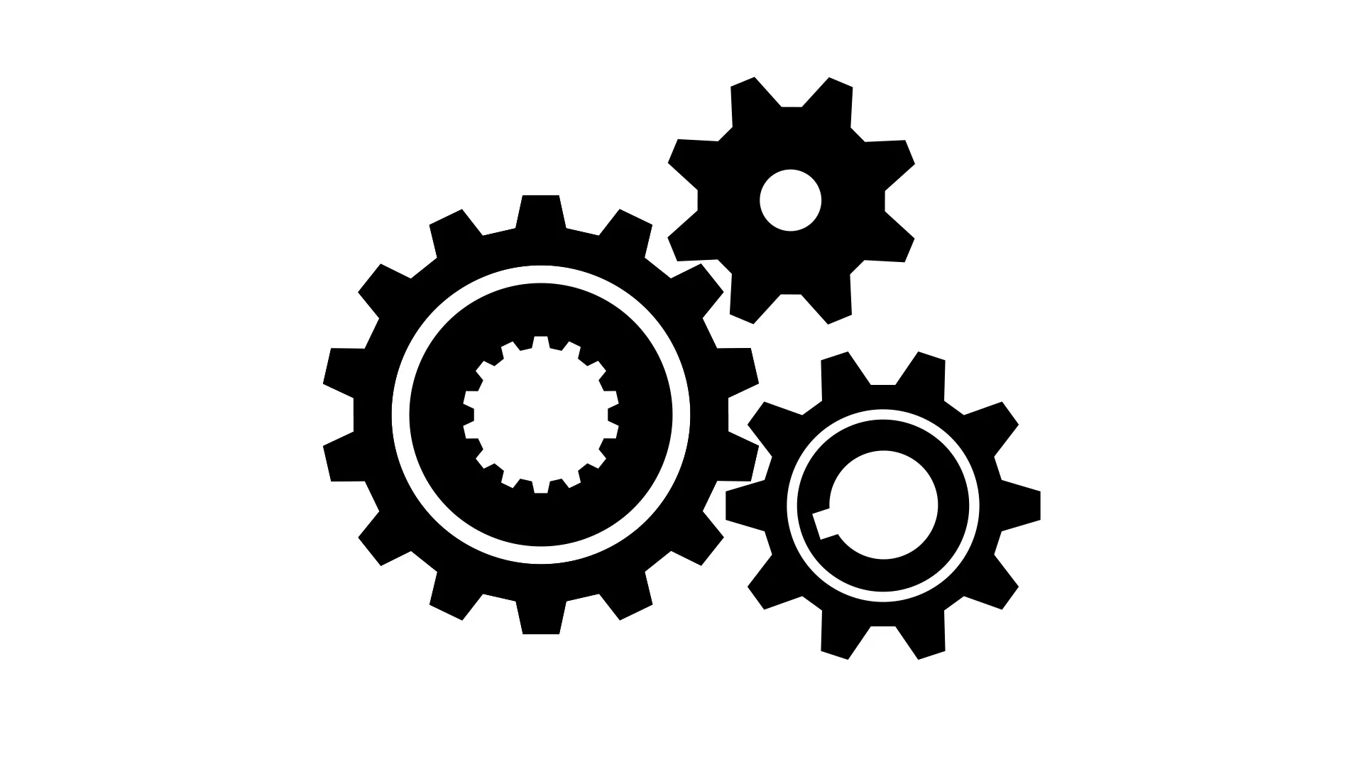 Animated mechanism of 3 rotating gears | Stock Video | Pond5