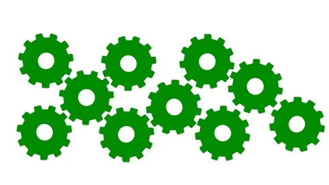 Animated mechanism. White background. Alpha channel Video stock 93258497