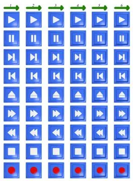 The animated media of the button Stock Illustration