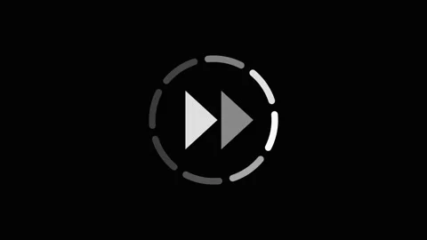 Animated media control icons for playback speed and direction. 4K Stock Footage 345778337